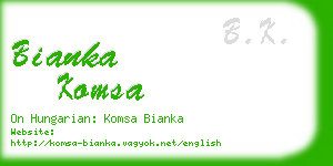 bianka komsa business card